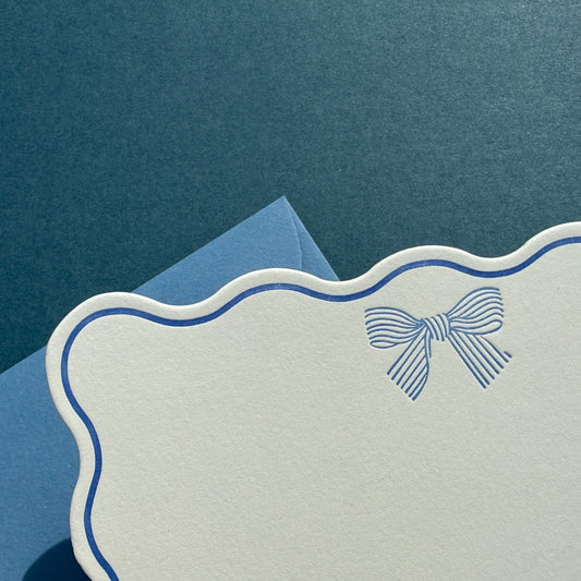 Periwinkle "Stripy Bow" Stationery Set