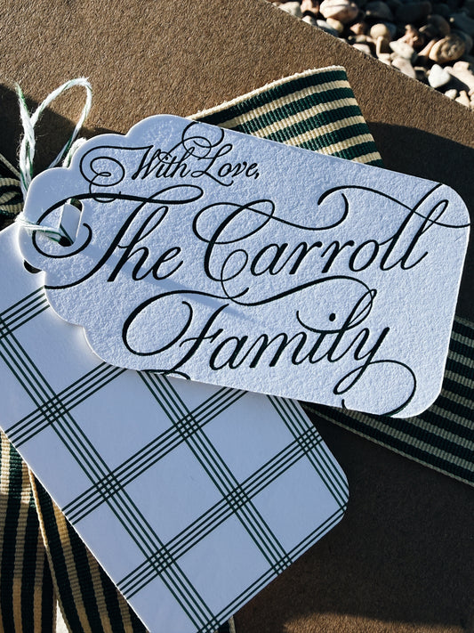Custom Letterpress Gift Tag