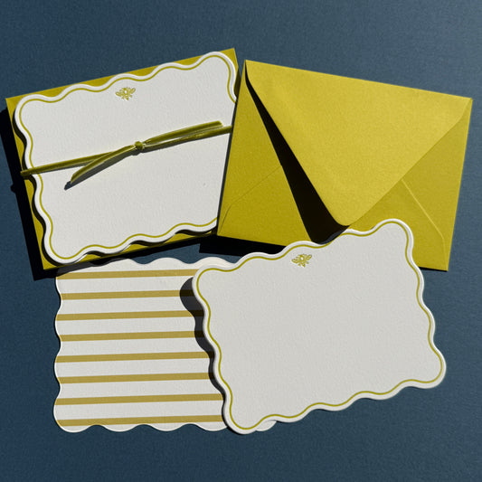 Chartreuse "Bee" Stationery Set