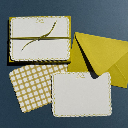 Chartreuse "Bow" Stationery Set