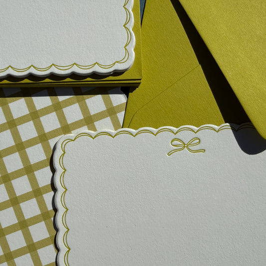 Chartreuse "Bow" Stationery Set