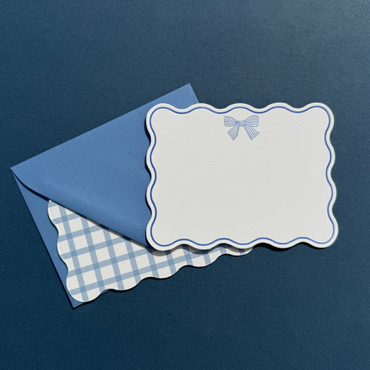Periwinkle "Stripy Bow" Stationery Set